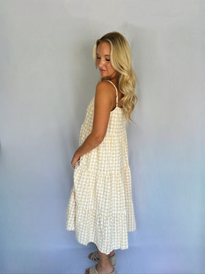 Sunshine Gingham Midi Dress