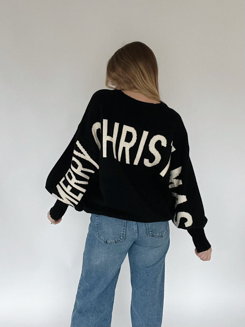 Merry Christmas Sweater - Black