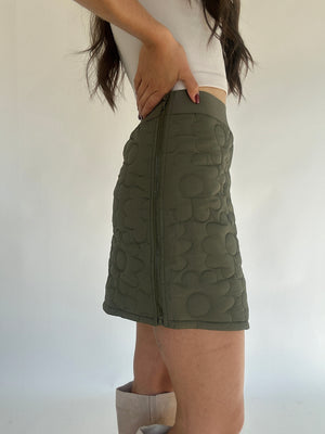 Flower Bomber Quilted Mini Skirt