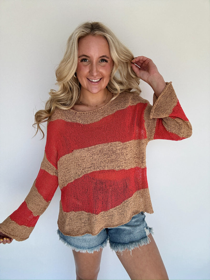 In Between Knit Top - Coral