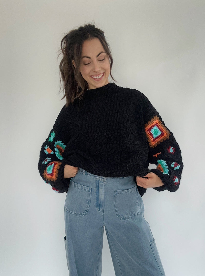 More Time Patch Sleeve Sweater