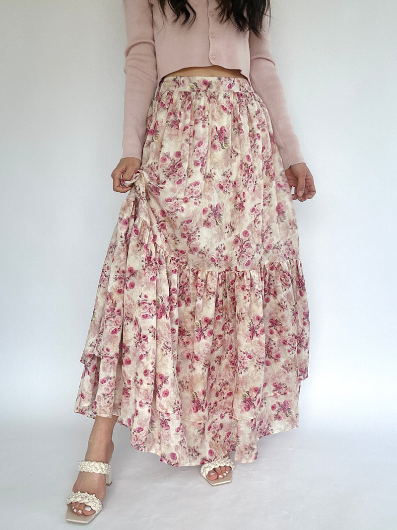 Rose Bouquet Maxi Skirt