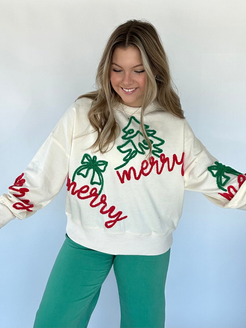 Merry Embroidered Pullover