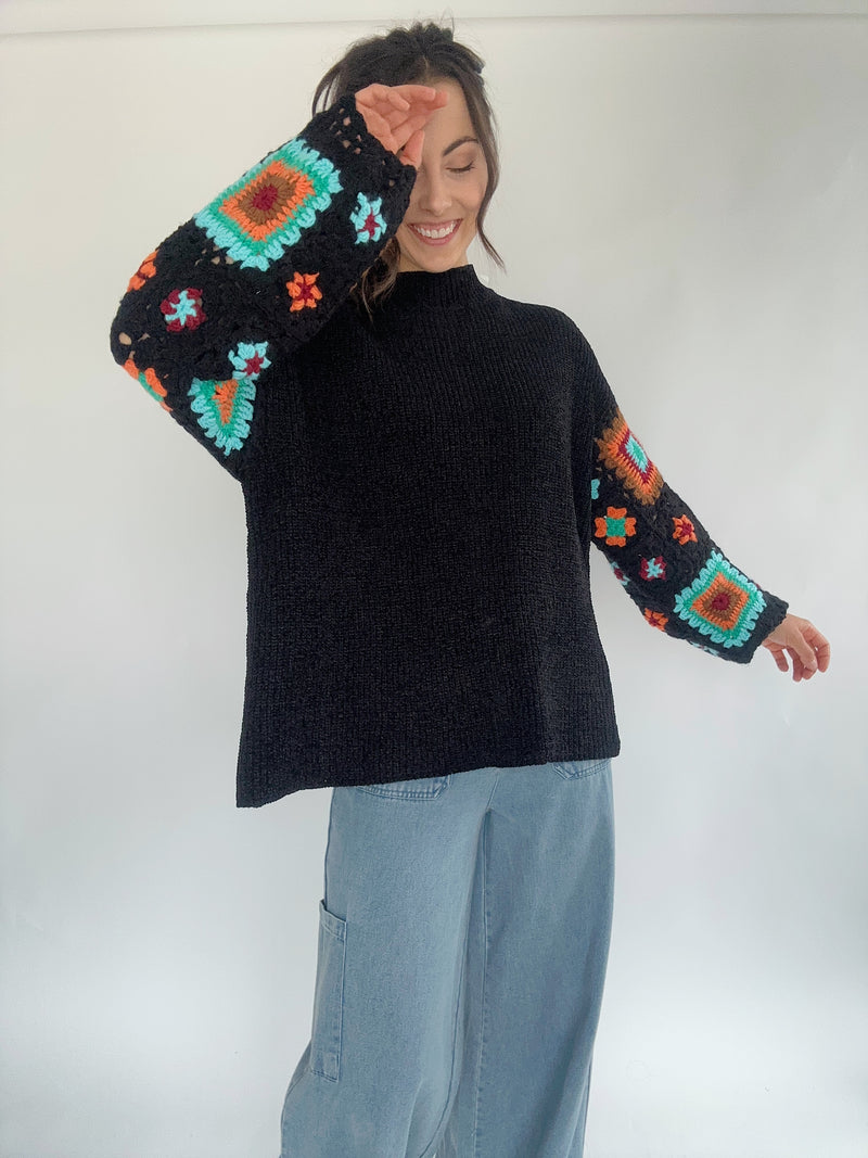 More Time Patch Sleeve Sweater