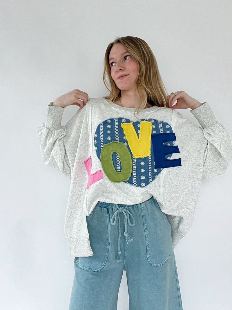 Love Patchwork Pullover