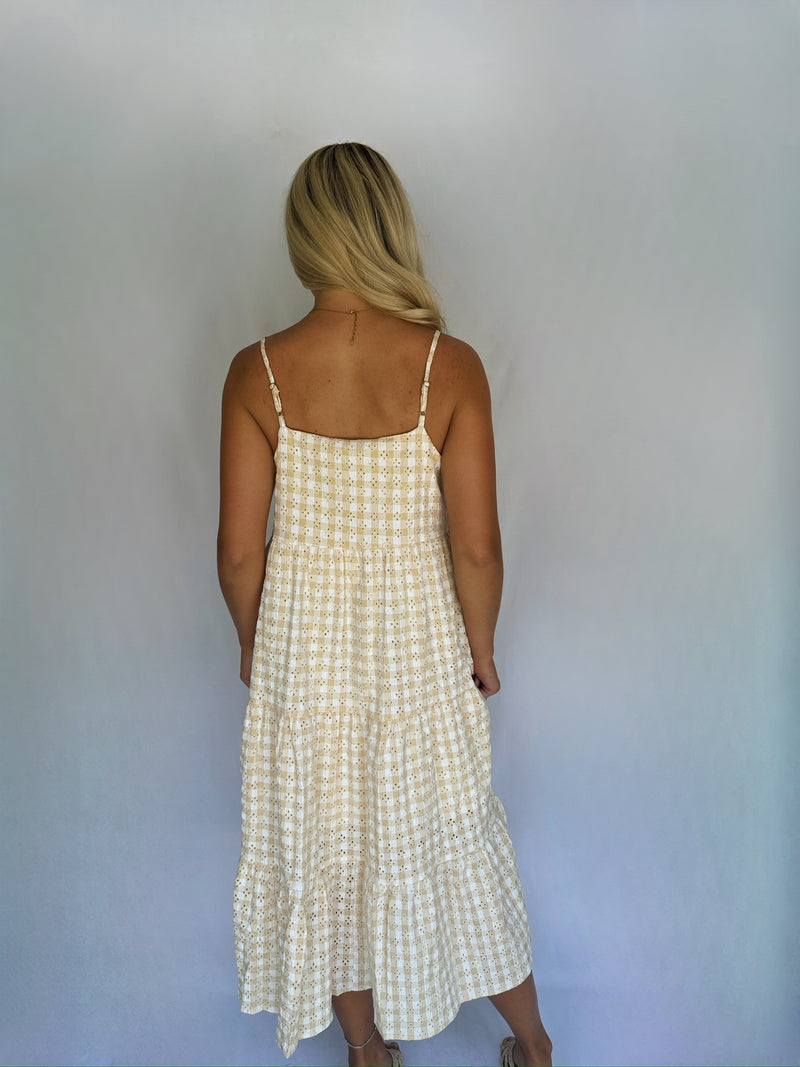 Sunshine Gingham Midi Dress