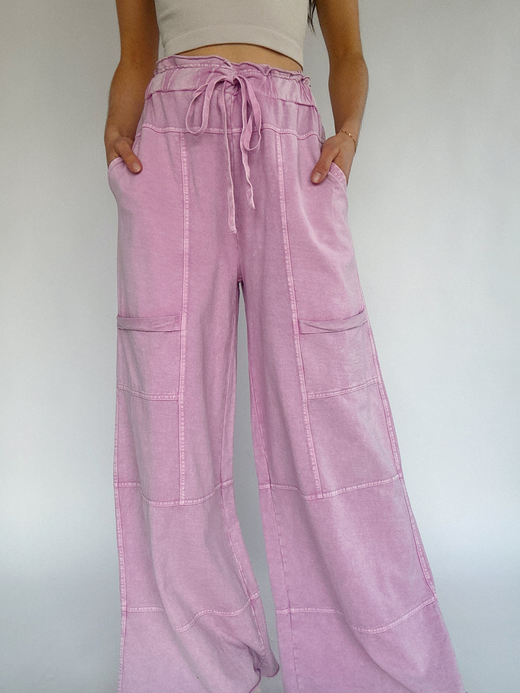 Take The Trip Wide Leg Pants - Prizm Pink