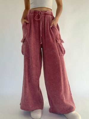 North Bound Cargo Pants - Raspberry