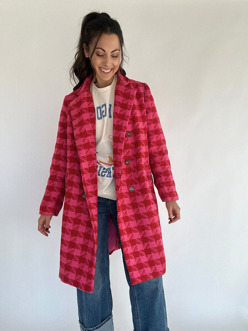 Bittersweet Houndstooth Coat