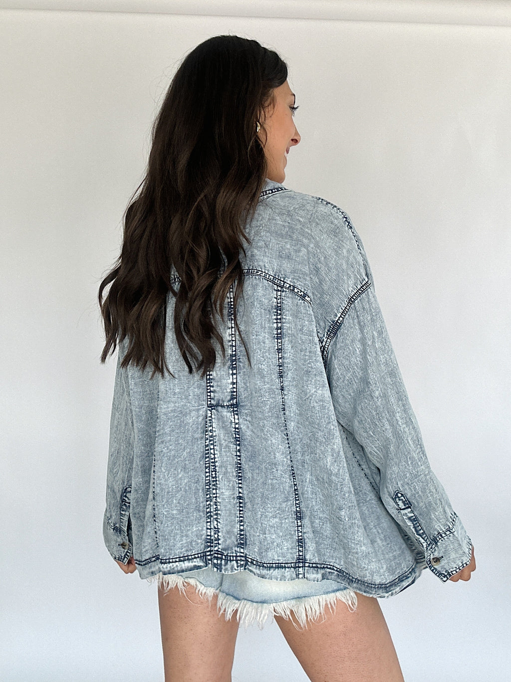 On and On Washed Denim Top