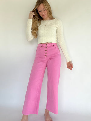 Sunday Stroll Wide Leg Pants - Pink