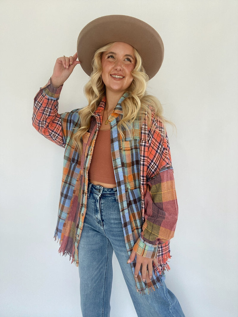 Rockport Mixed Plaid Top - Blue