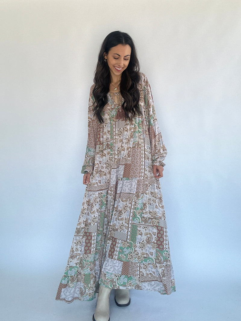 Story Teller Patchwork Maxi Dress