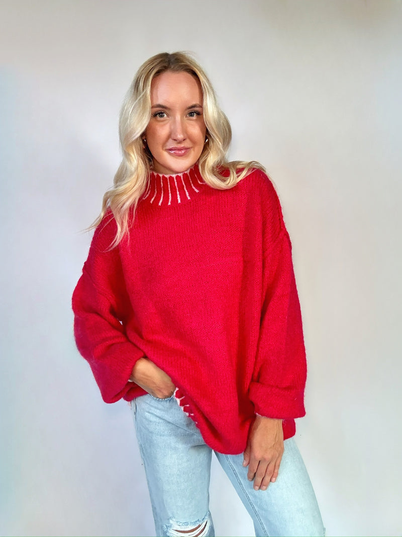 Present Tense Sweater - Red