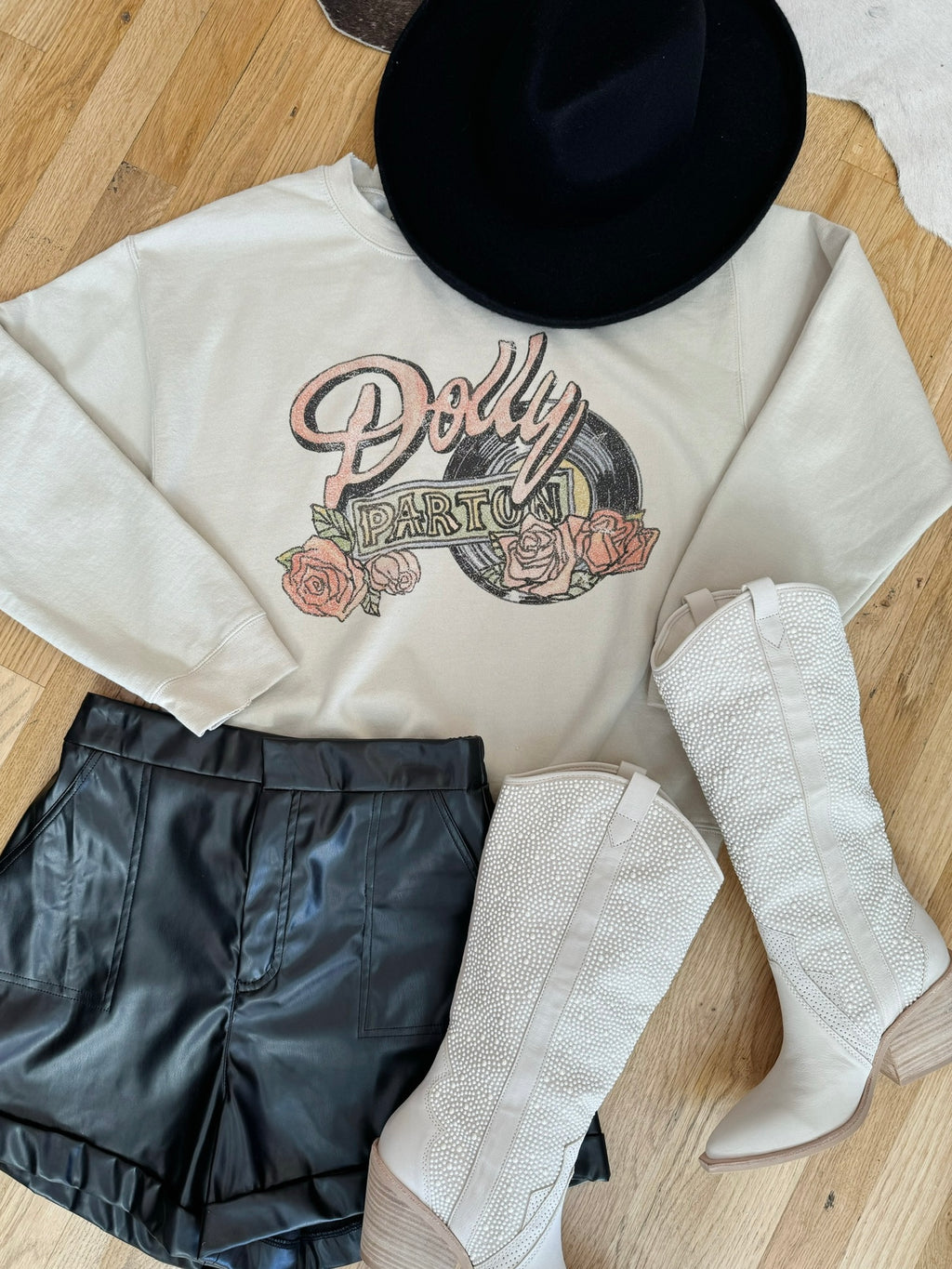 Dolly Parton Rose Record Sweatshirt