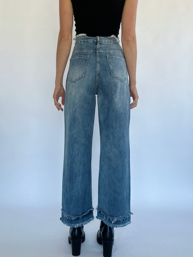 Rhyan Frayed Straight Leg Jeans