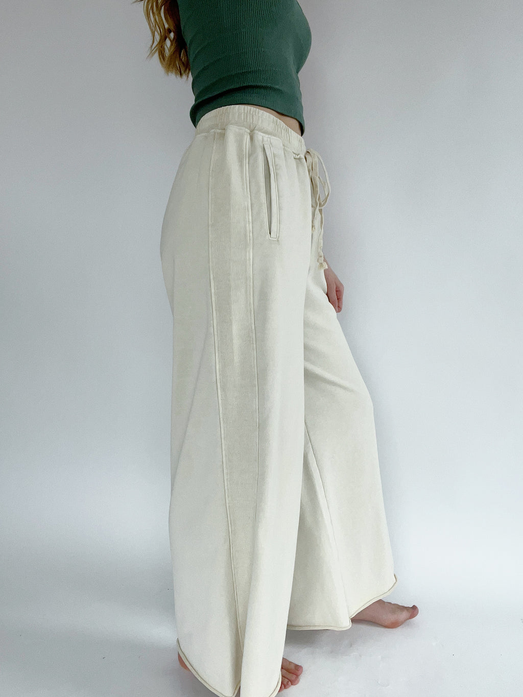 Walk On By Wide Leg Pants - Ecru