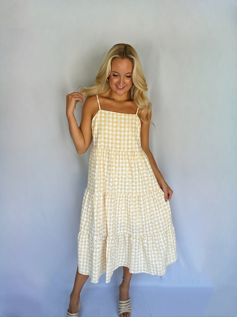 Sunshine Gingham Midi Dress