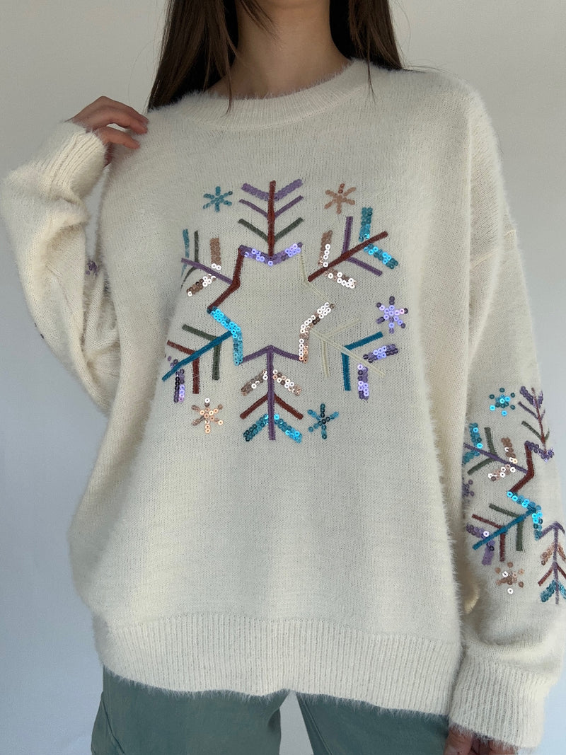 Sequin Snowflake Sweater
