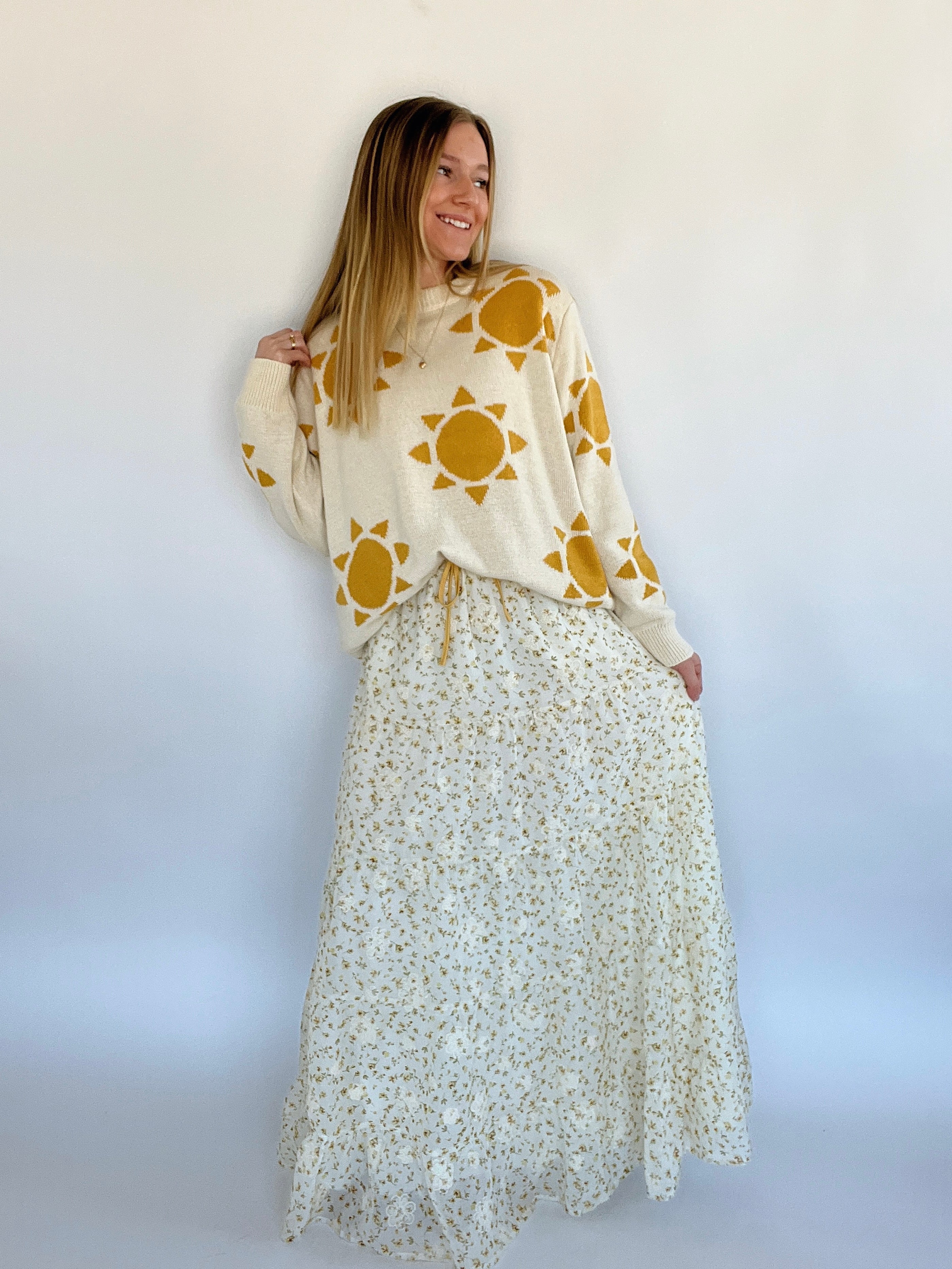 Say Forever Floral Maxi Skirt - Yellow – Blue Magnolia