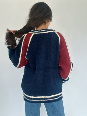 Varsity Zip Up Cardigan