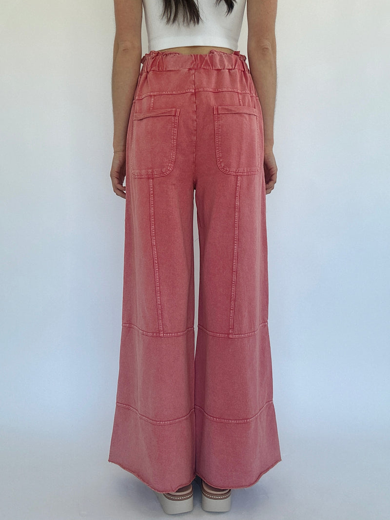 Take The Trip Wide Leg Pants - Tomato