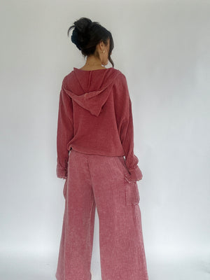 North Bound Hoodie Top - Raspberry