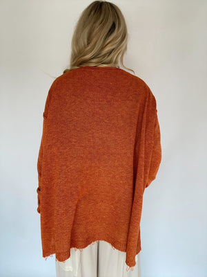Shaky Ground Sweater - Rust