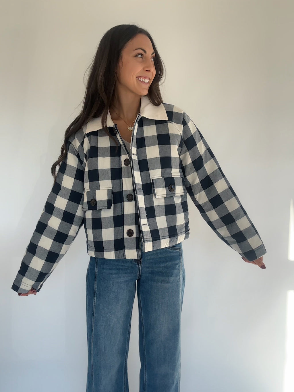 Masie Gingham Plaid Jacket