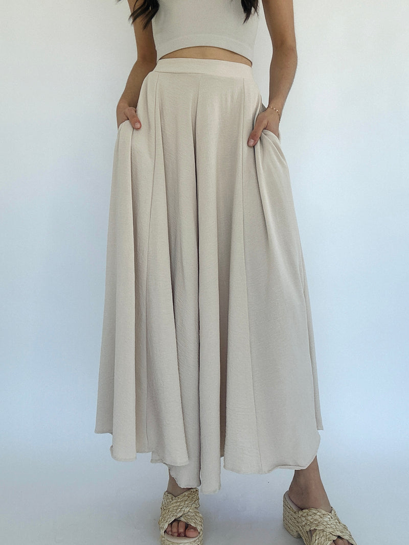 Coast To Coast Wide Leg Pants - Natural