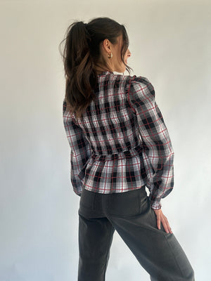 Lorelai Plaid Bow Top