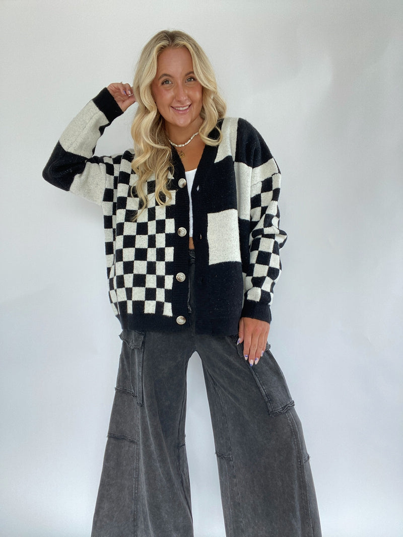Attitude Check Cardigan - Black