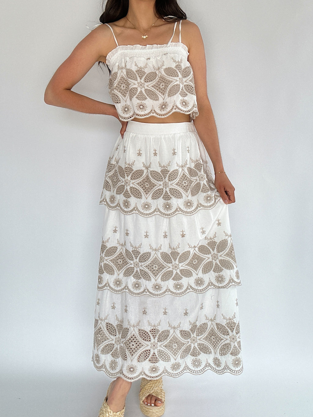 Cherie Embroidered Maxi Skirt