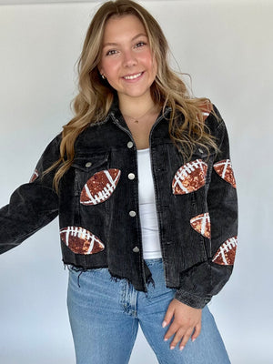 Football Sequin Corduroy Jacket