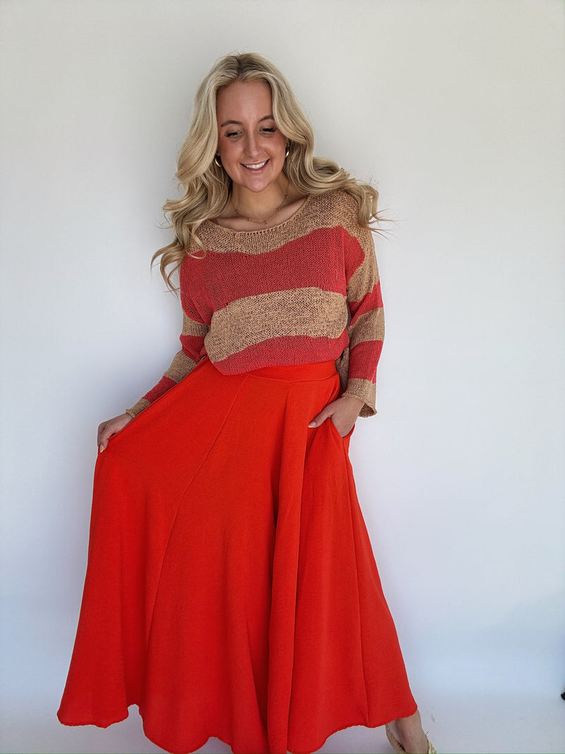 In Between Knit Top - Coral