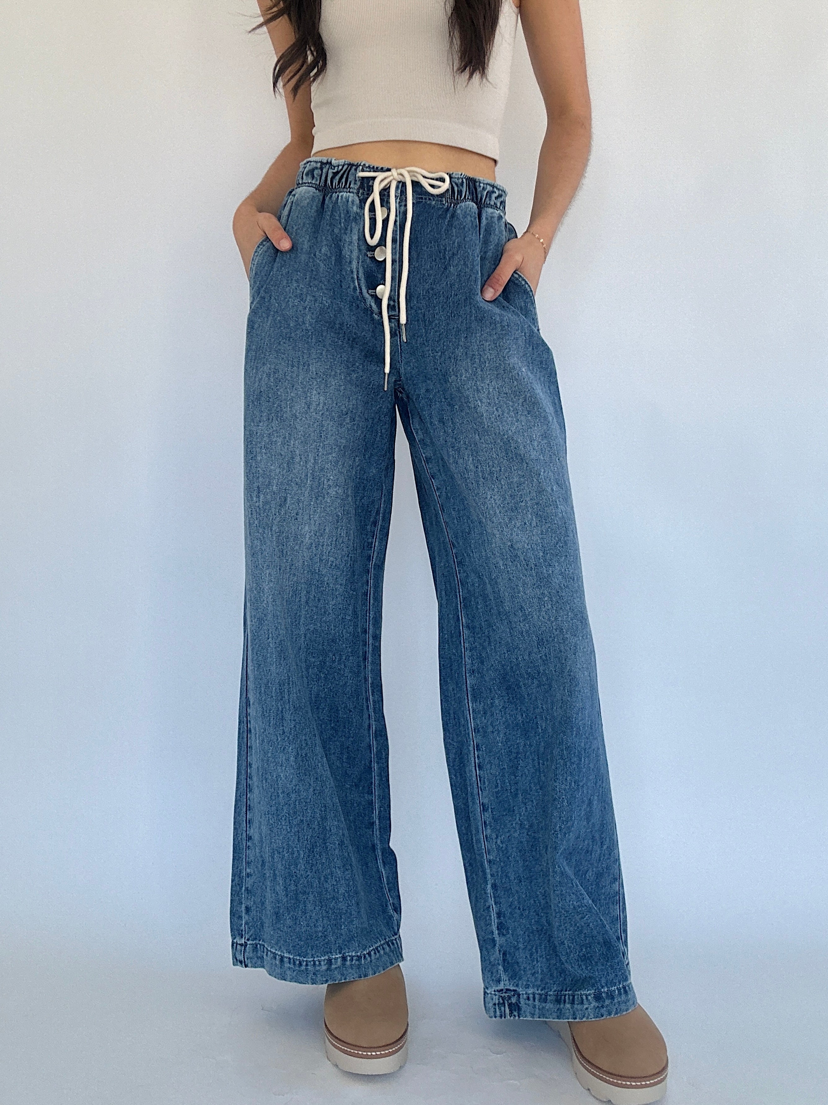 Portola Denim Wide Leg Pants – Blue Magnolia