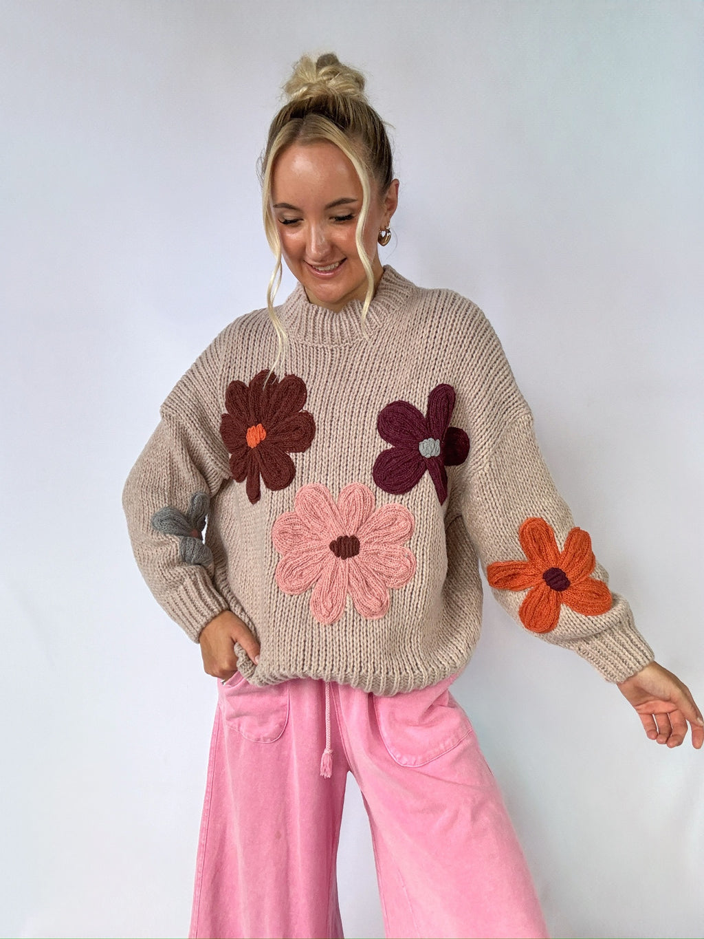 Flowers For You Knit Sweater