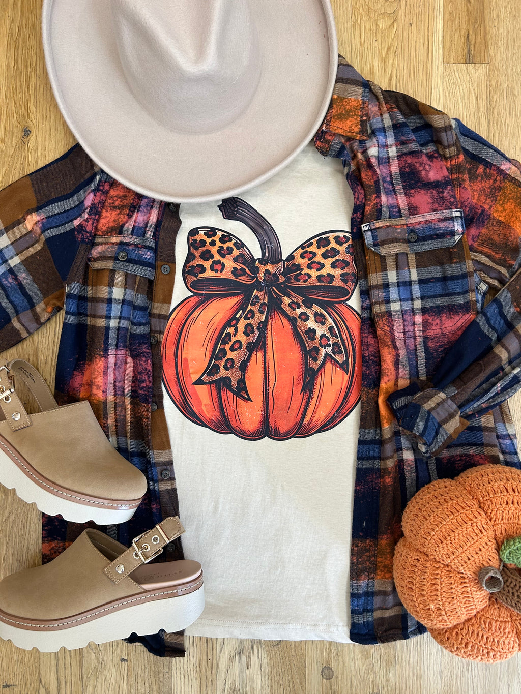 Leopard Bow Pumpkin Tee