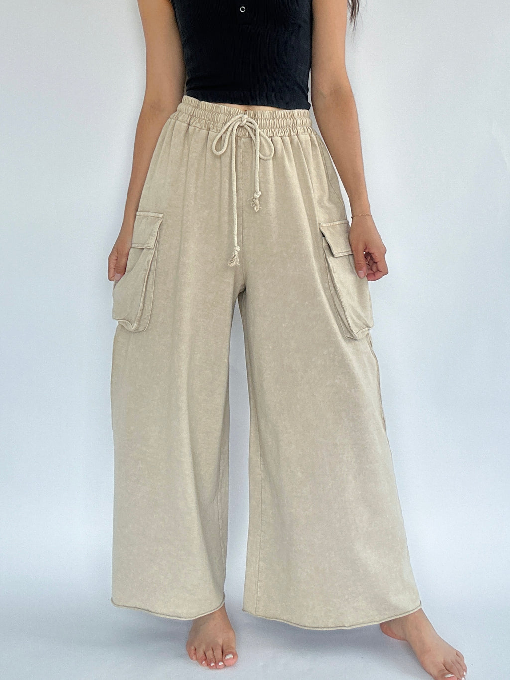 Keep Driving Wide Leg Pants - Khaki