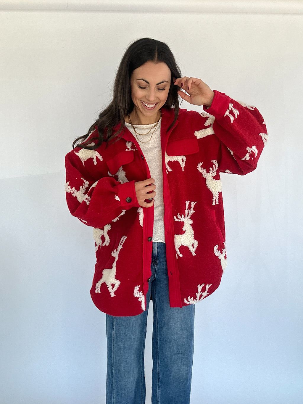 Reindeer Sherpa Jacket