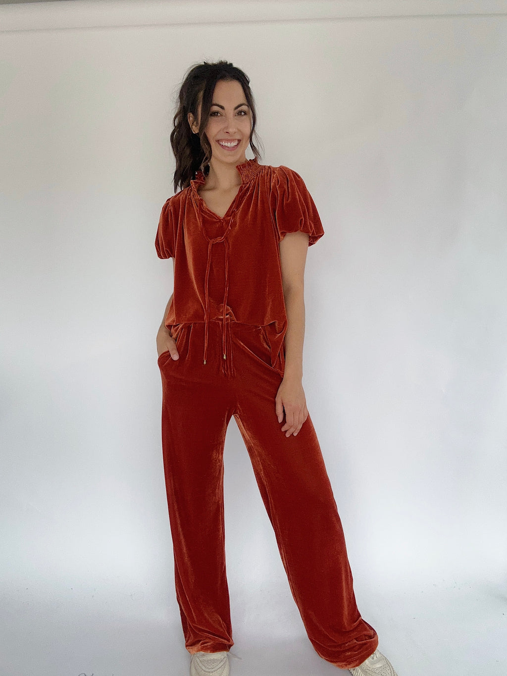 Mercy Velvet Pants - Bronze