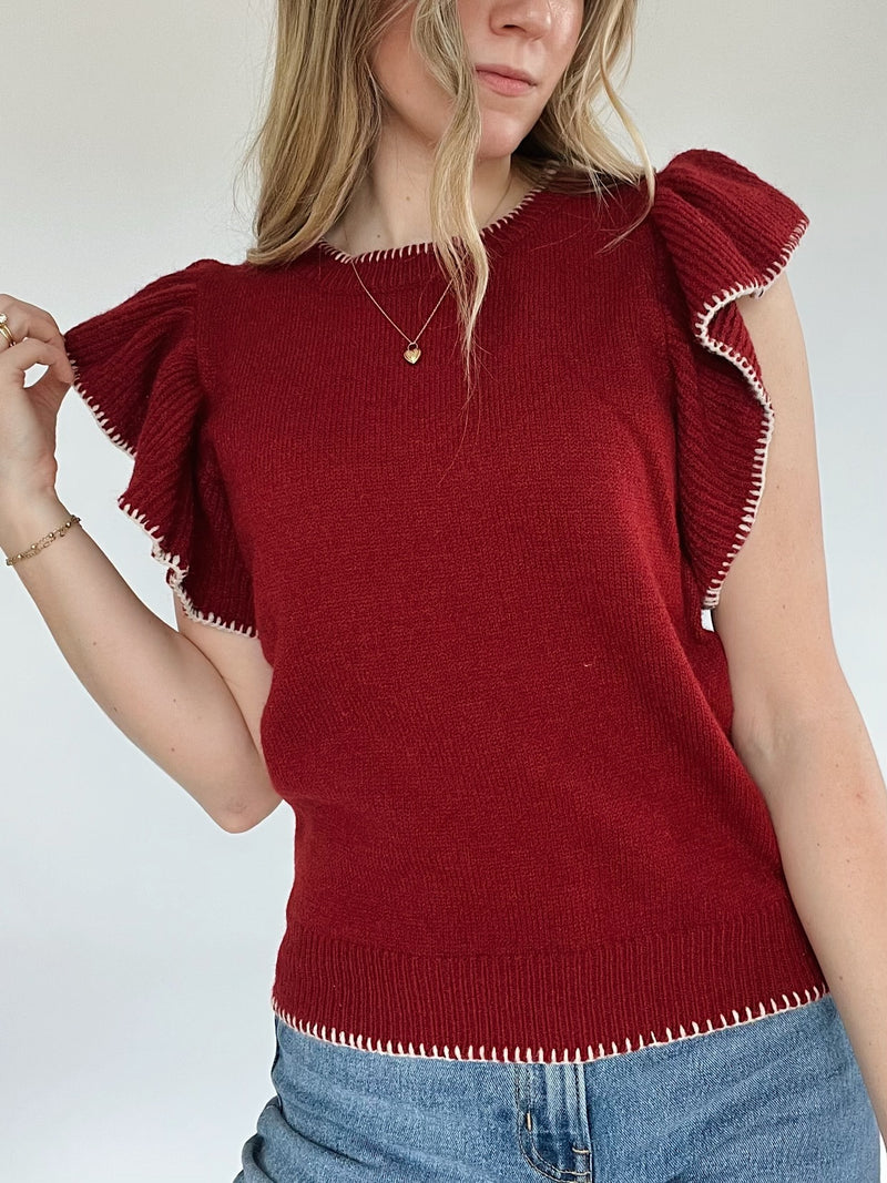 Grace Ruffle Knit Top