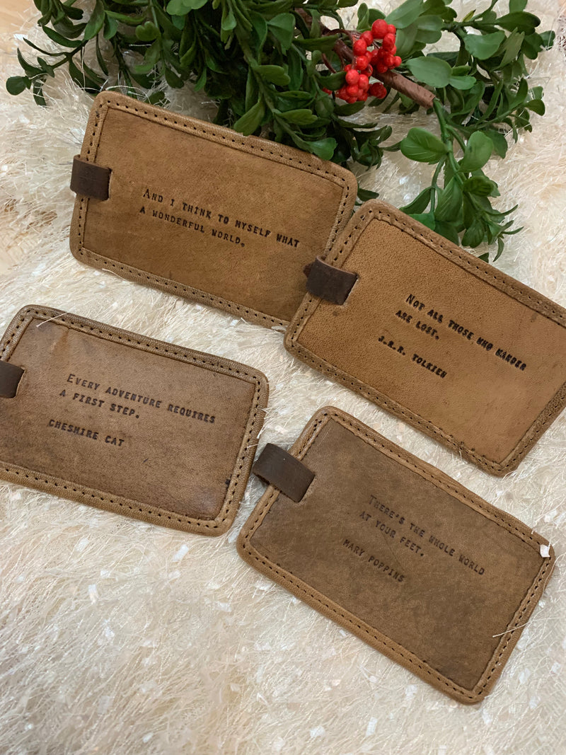 Quote Leather Luggage Tag - More Styles Available