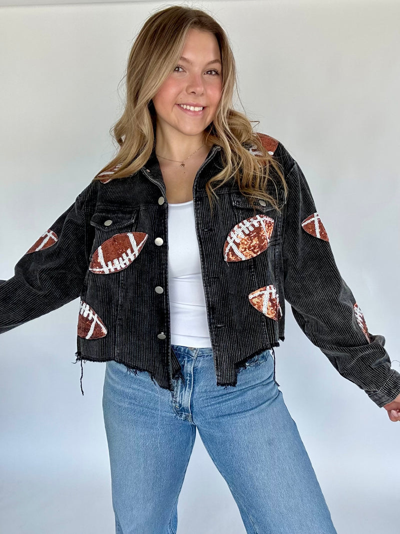 Football Sequin Corduroy Jacket