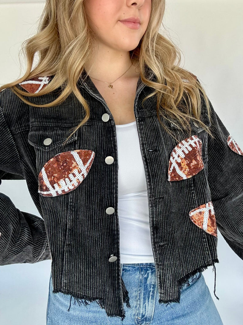 Football Sequin Corduroy Jacket