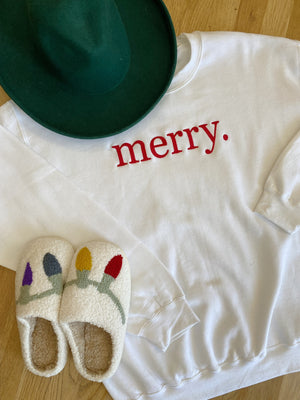 Merry Embroidered Sweatshirt
