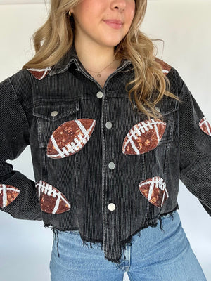 Football Sequin Corduroy Jacket