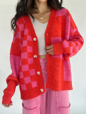 Attitude Check Cardigan - Pink