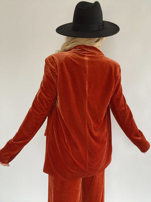 Mercy Velvet Blazer - Bronze