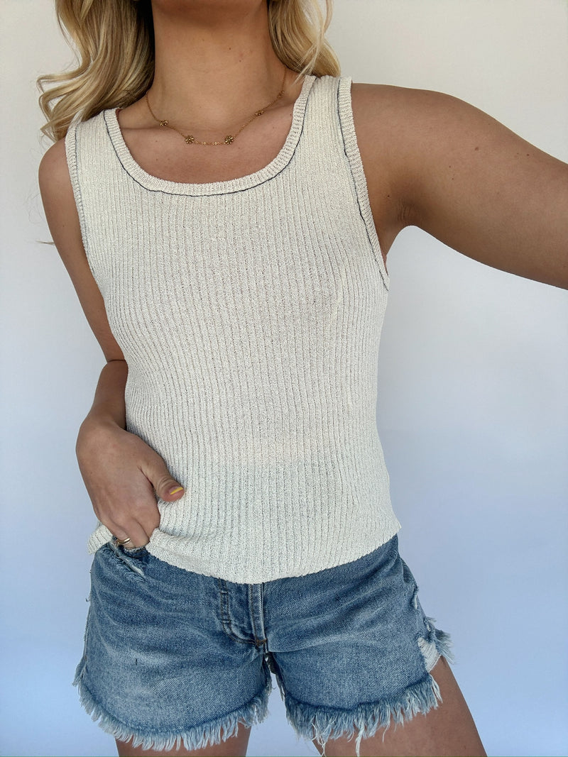 Mira Knit Tank - Cream